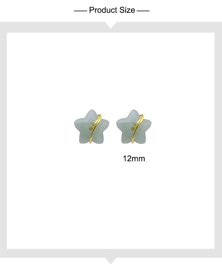 Wishing Star Wire-Wrapped Gemstone Stud Earrings – 12mm
