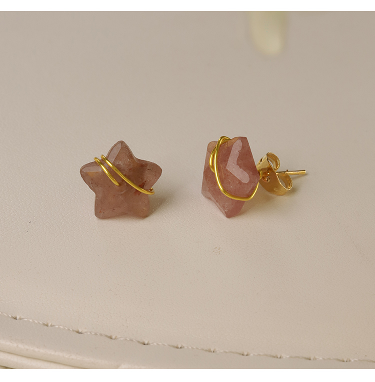 Wishing Star Wire-Wrapped Gemstone Stud Earrings – 12mm