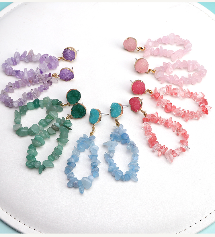 Elemental Geode Drop Earrings – 73mm