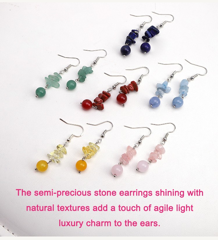 Crystal Harmony Drop Earrings – Natural Chips