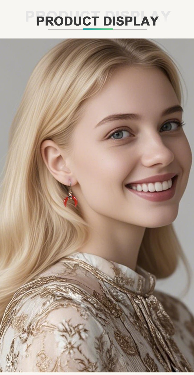 Lunar Gemstone Moon Earrings – 14×16mm