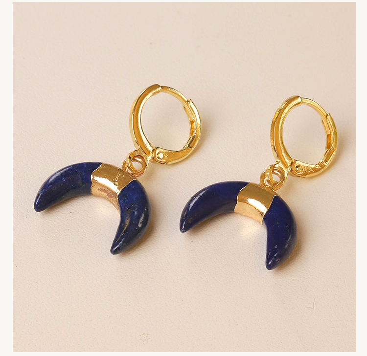 Lunar Gemstone Moon Earrings – 14×16mm