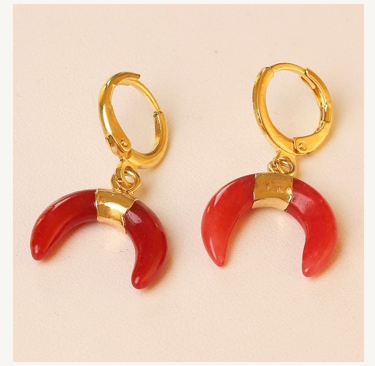 Lunar Gemstone Moon Earrings – 14×16mm