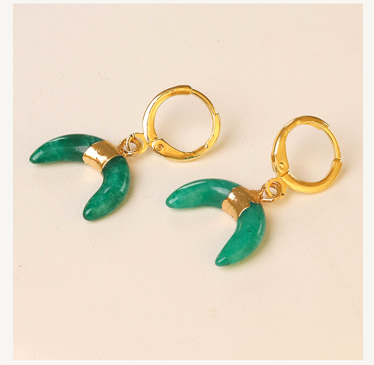 Lunar Gemstone Moon Earrings – 14×16mm