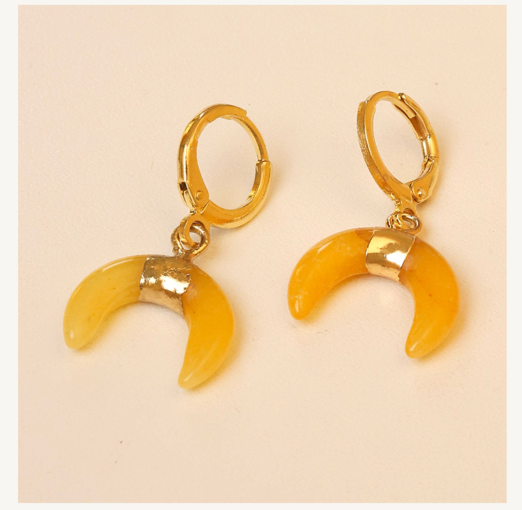 Lunar Gemstone Moon Earrings – 14×16mm