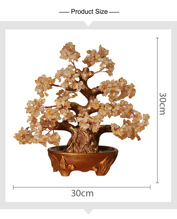 Large Gemstone Tree with Resin Base – 30×30cm Citrine, Amethyst, Rose Quartz, Rainbow Crystals