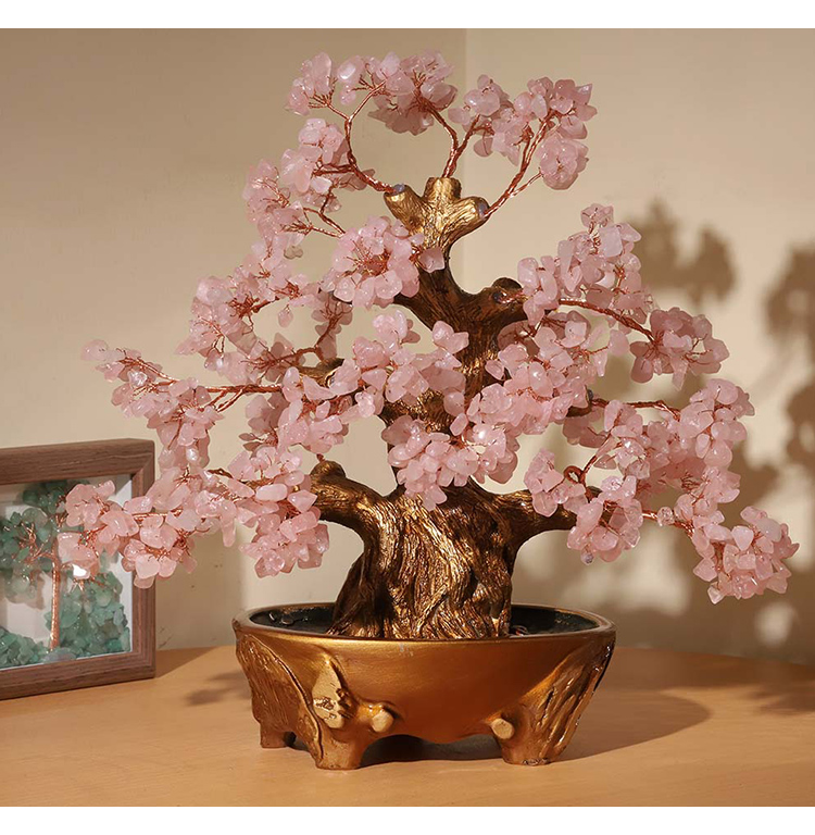 Large Gemstone Tree with Resin Base – 30×30cm Citrine, Amethyst, Rose Quartz, Rainbow Crystals