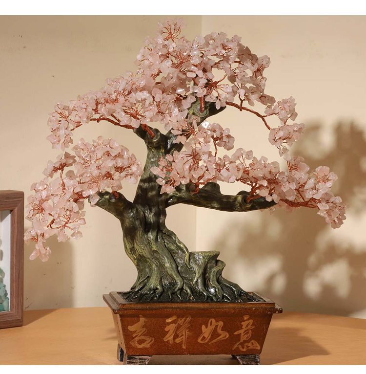 Gemstone Trees with Resin Base – 29×27cm Citrine, Amethyst, Rose Quartz
