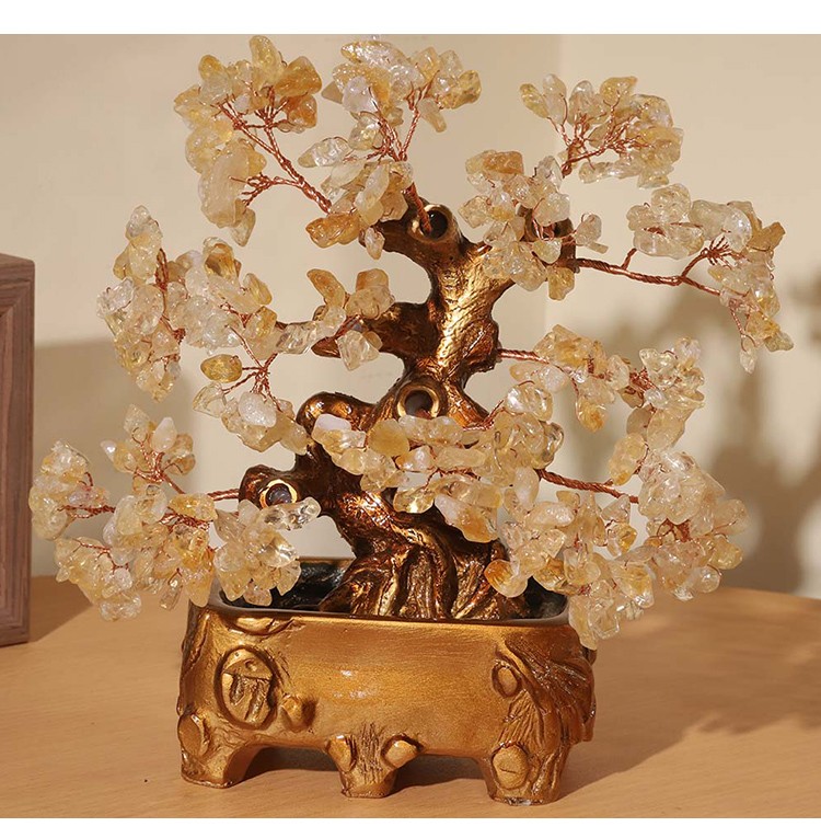 Gemstone Trees with Resin Base – 23×23cm