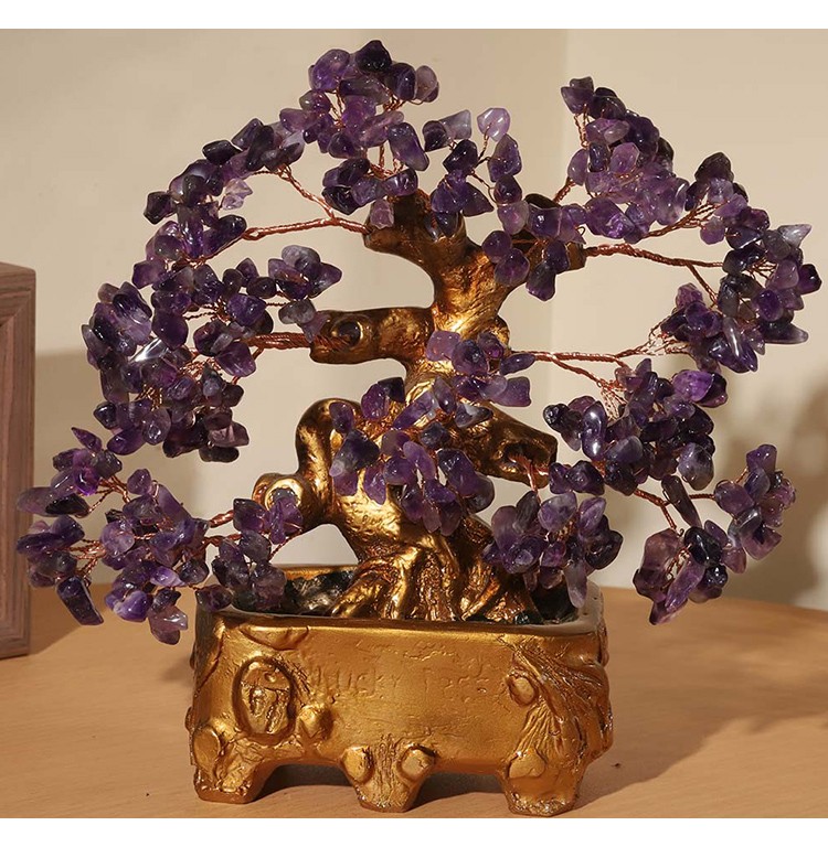 Gemstone Trees with Resin Base – 23×23cm