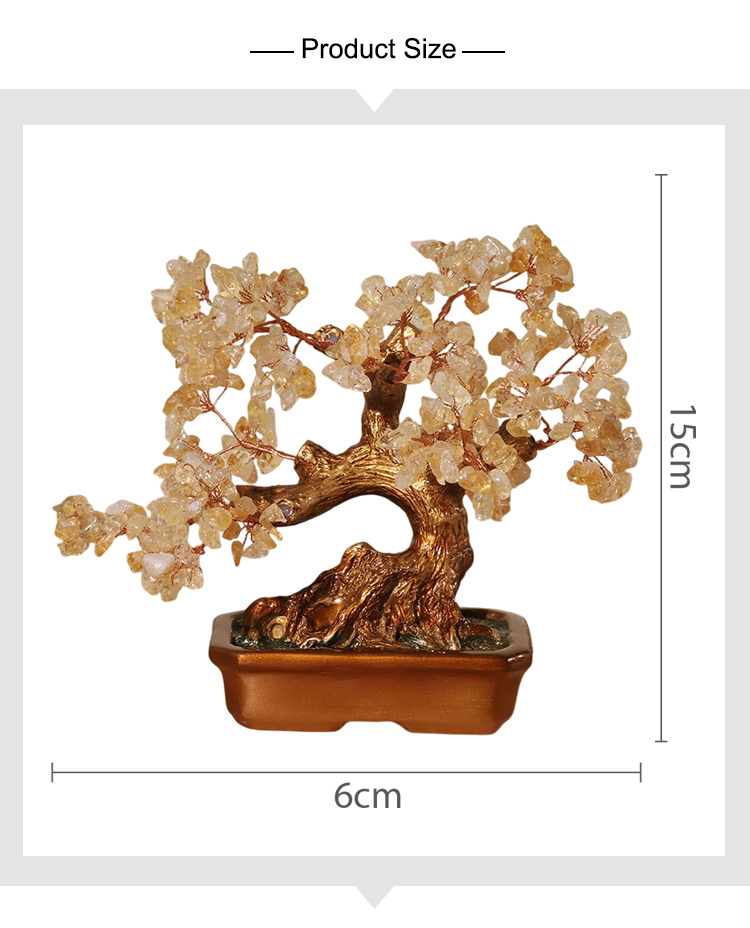 Gemstone Trees with Resin Base – 21×21cm