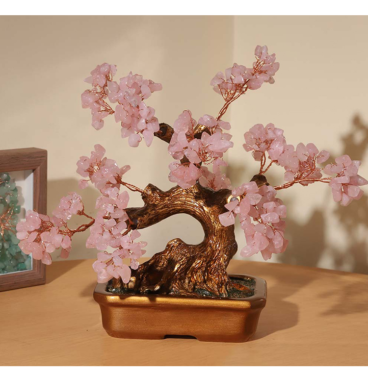 Gemstone Trees with Resin Base – 21×21cm
