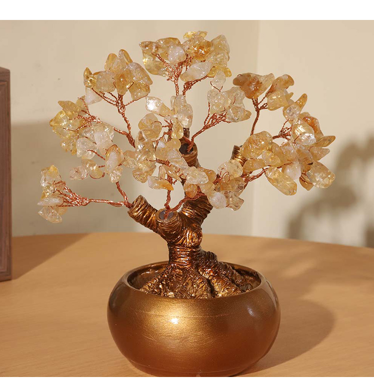 Gemstone Trees with Resin Base – 23×23cm
