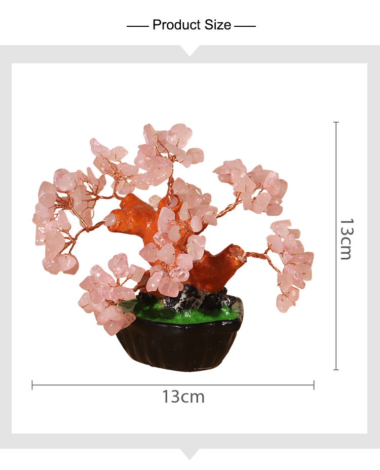 Heart-Shaped Base Gemstone Trees – 13×13cm