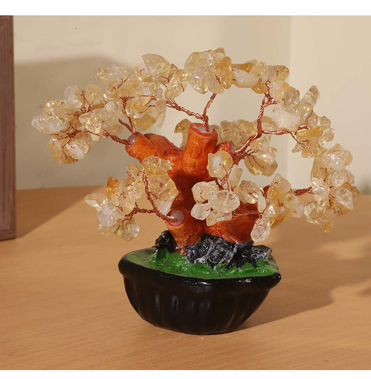 Heart-Shaped Base Gemstone Trees – 13×13cm