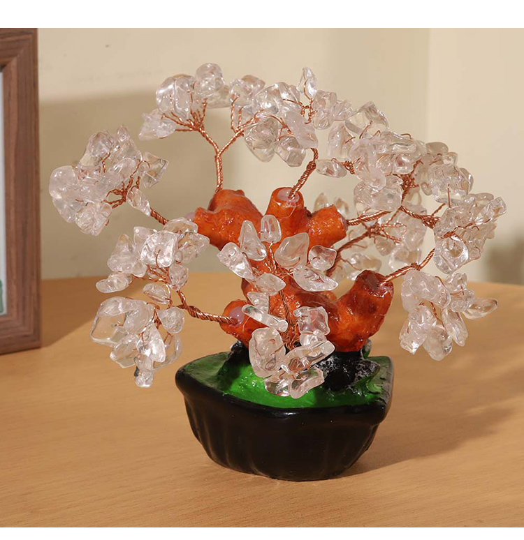 Heart-Shaped Base Gemstone Trees – 13×13cm