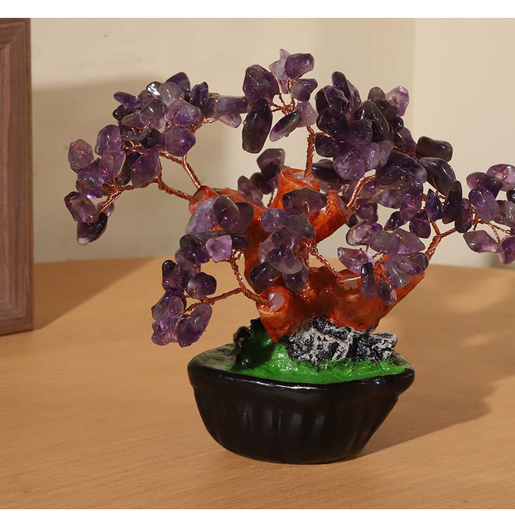 Heart-Shaped Base Gemstone Trees – 13×13cm