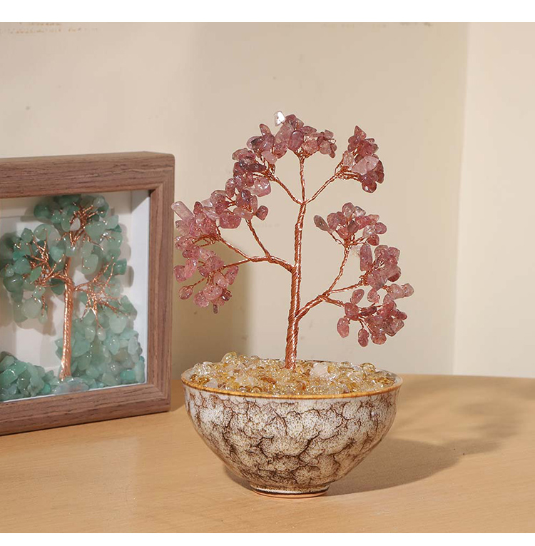 Gemstone Trees in Ceramic Mug Base – 16×8cm