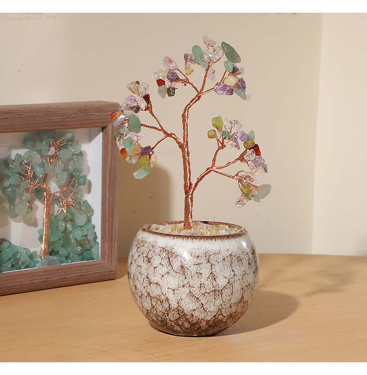 Gemstone Trees in Ceramic Mug Base – 16×8cm