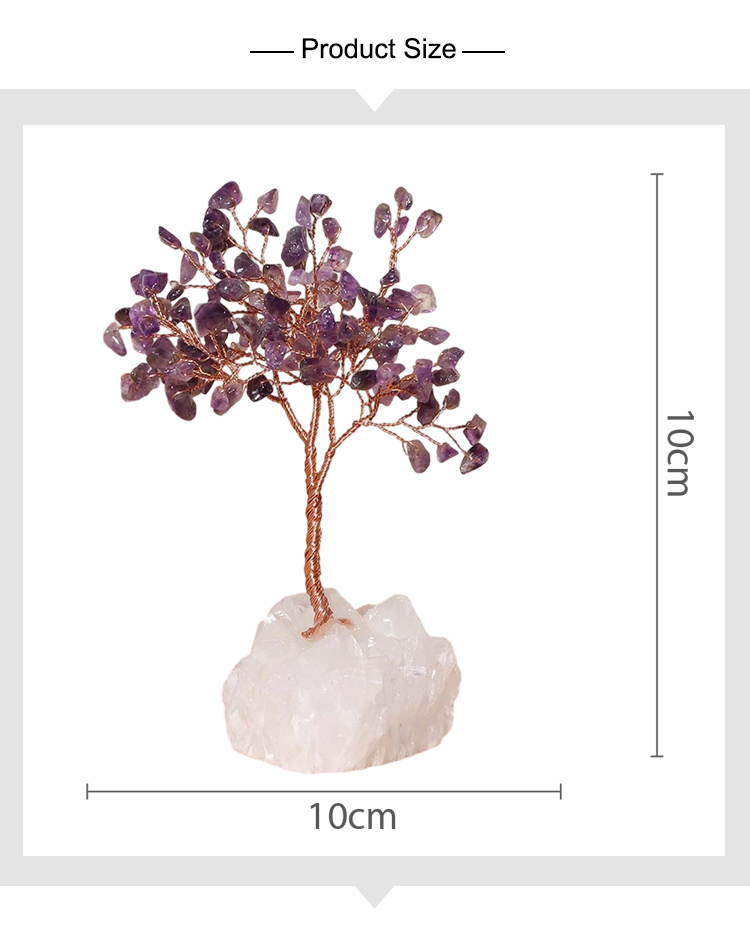 Crystal Chip Gemstone Trees on Clear Quartz Tribe Base – 11×11cm
