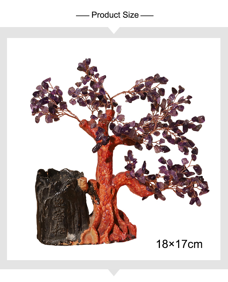 Gemstone Trees with Pen Holder – Welcome Pine Design, 18×17cm