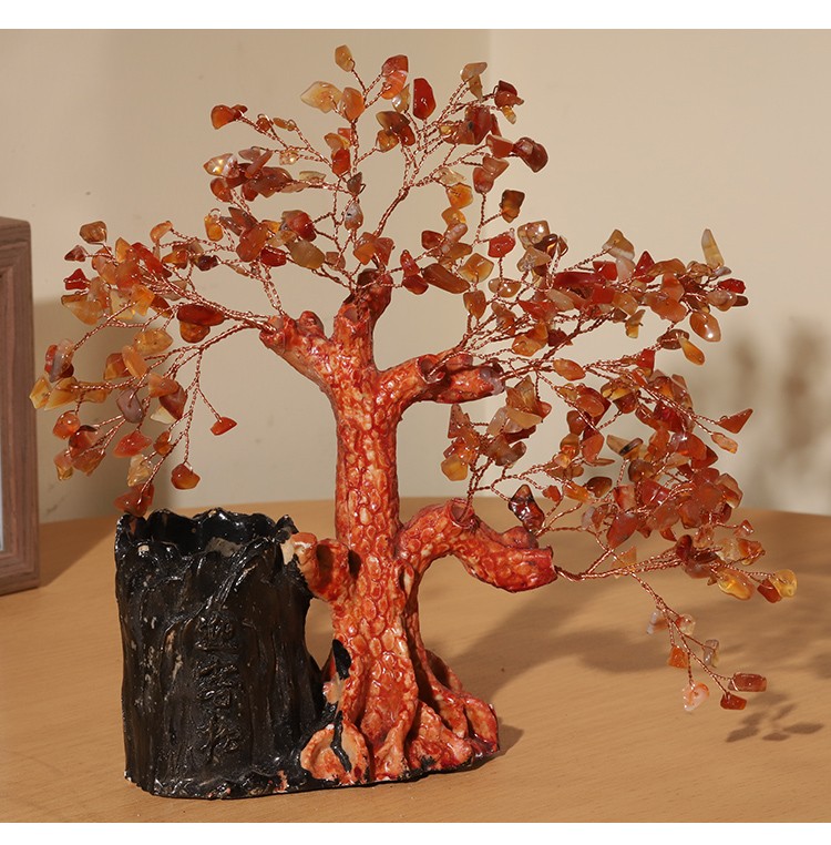 Gemstone Trees with Pen Holder – Welcome Pine Design, 18×17cm