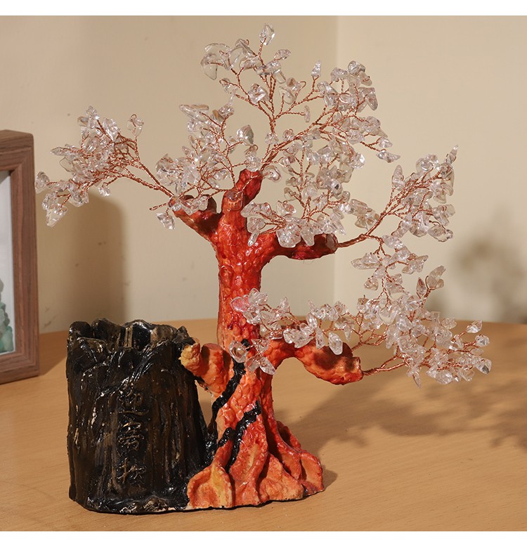 Gemstone Trees with Pen Holder – Welcome Pine Design, 18×17cm