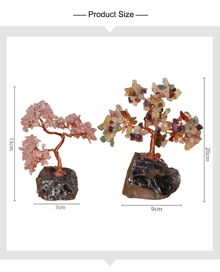 Gemstone Trees on Terahertz Stone Base – 13×7cm