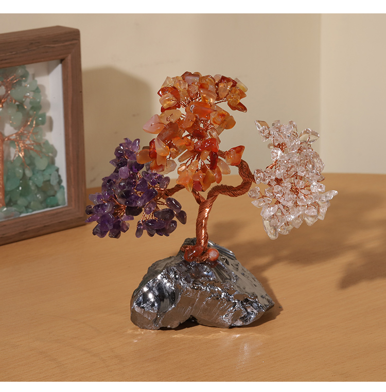 Gemstone Trees on Terahertz Stone Base – 13×7cm