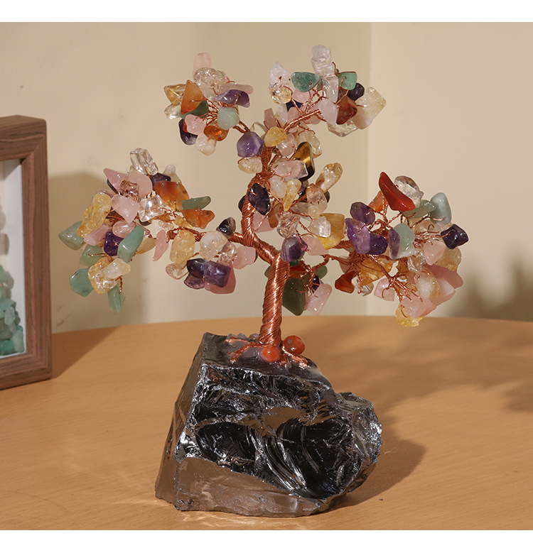 Gemstone Trees on Terahertz Stone Base – 13×7cm