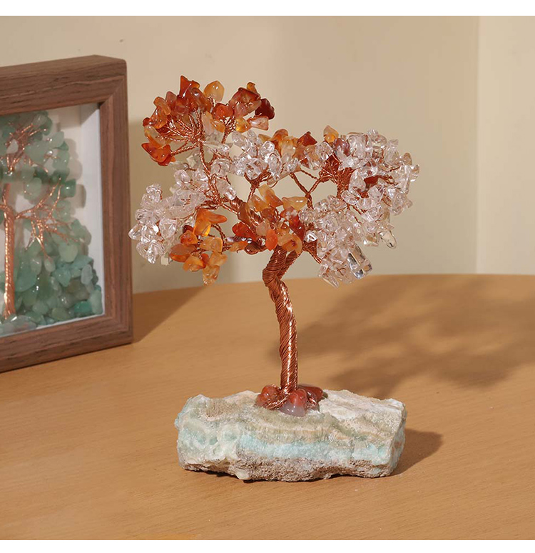 Gemstone Trees on Tourmaline Base – 16×10cm