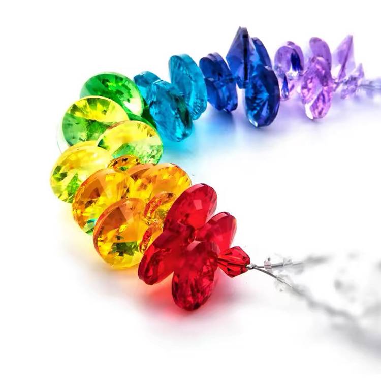 Fairy Forest Crystal Wind Chime – Reindeer / Mushroom Design with Heart Pendant and Rainbow Octagon Crystals 31–34cm