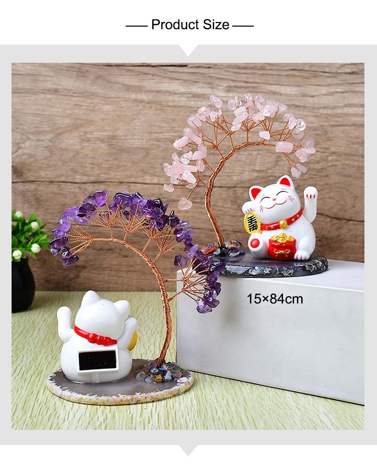Crystal Fortune Series – Gemstone Tree Ornaments with Lucky Charms