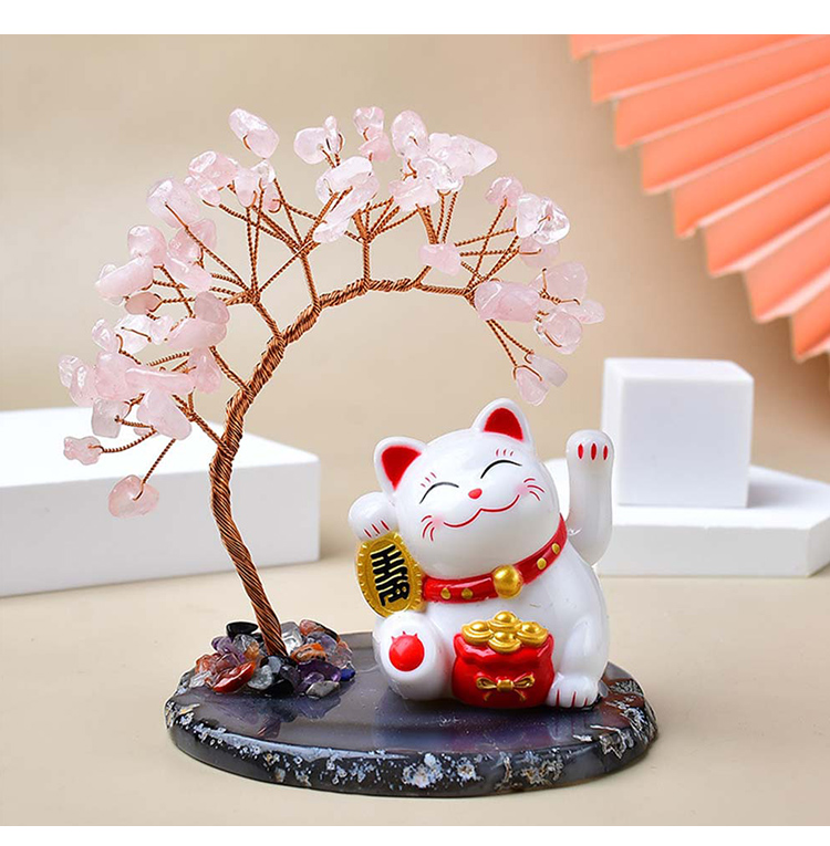 Crystal Fortune Series – Gemstone Tree Ornaments with Lucky Charms