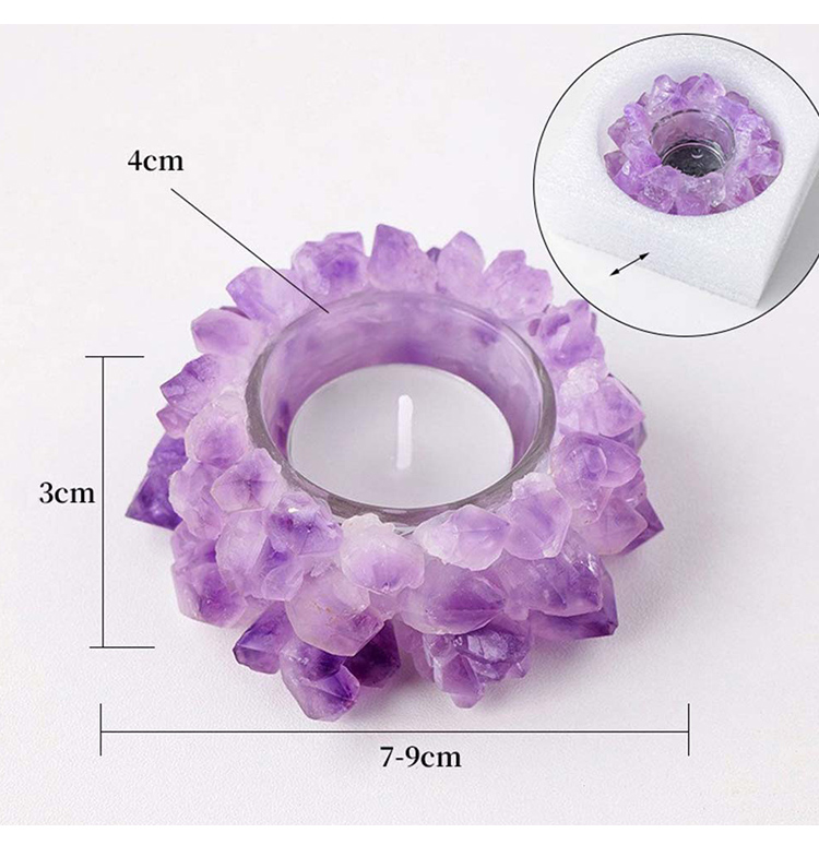 Crystal Glow Series – Raw Stone Candle Holders