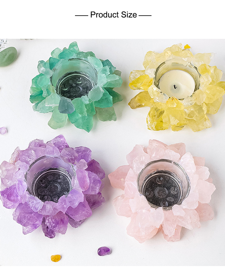Crystal Glow Series – Raw Stone Candle Holders