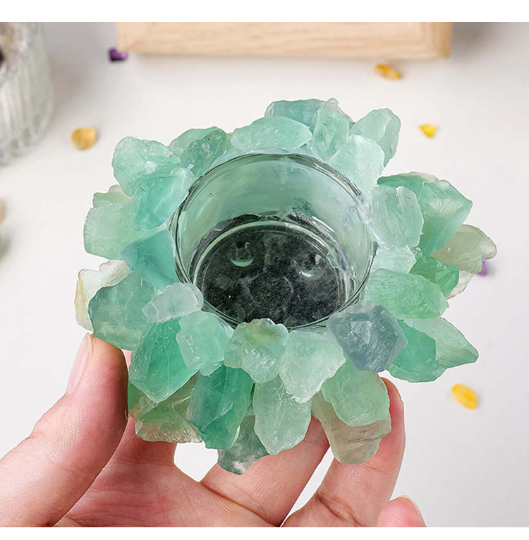 Crystal Glow Series – Raw Stone Candle Holders