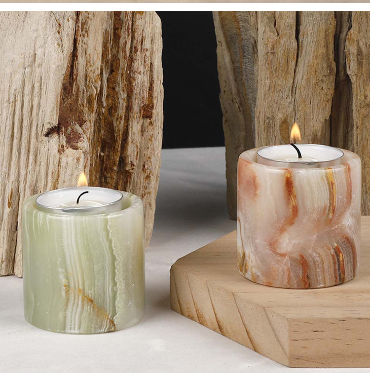 Striped Afghan Jade Candle Holder – 5cm Height, 4cm DiameterStriped Afghan Jade Candle Holder – 5cm Height, 4cm Diameter