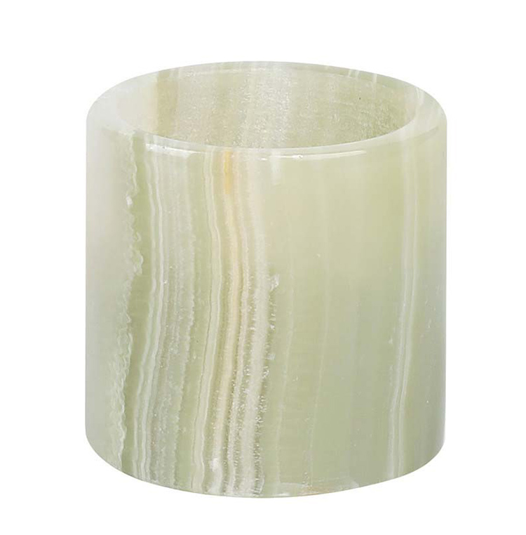 Striped Afghan Jade Candle Holder – 5cm Height, 4cm DiameterStriped Afghan Jade Candle Holder – 5cm Height, 4cm Diameter