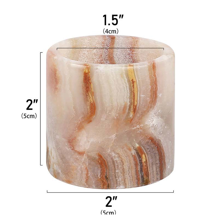 Striped Afghan Jade Candle Holder – 5cm Height, 4cm DiameterStriped Afghan Jade Candle Holder – 5cm Height, 4cm Diameter