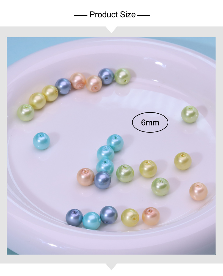 6 mm Mixed‑Color Drilled Plastic Beads
