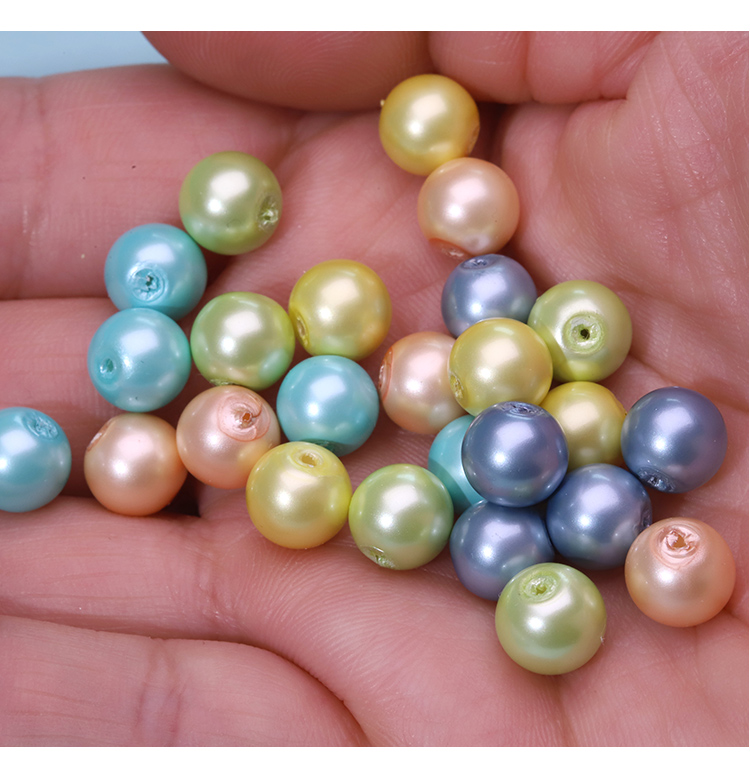 6 mm Mixed‑Color Drilled Plastic Beads
