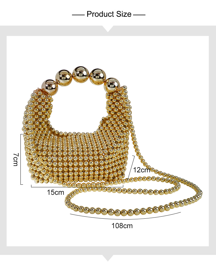 Customizable Woven Beaded Handbag – Pillow Shape – 15×7×12cm – Multiple Colors Available