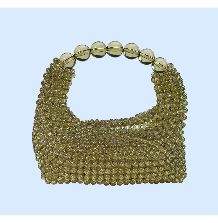Customizable Woven Beaded Handbag – Pillow Shape – 15×7×12cm – Multiple Colors Available