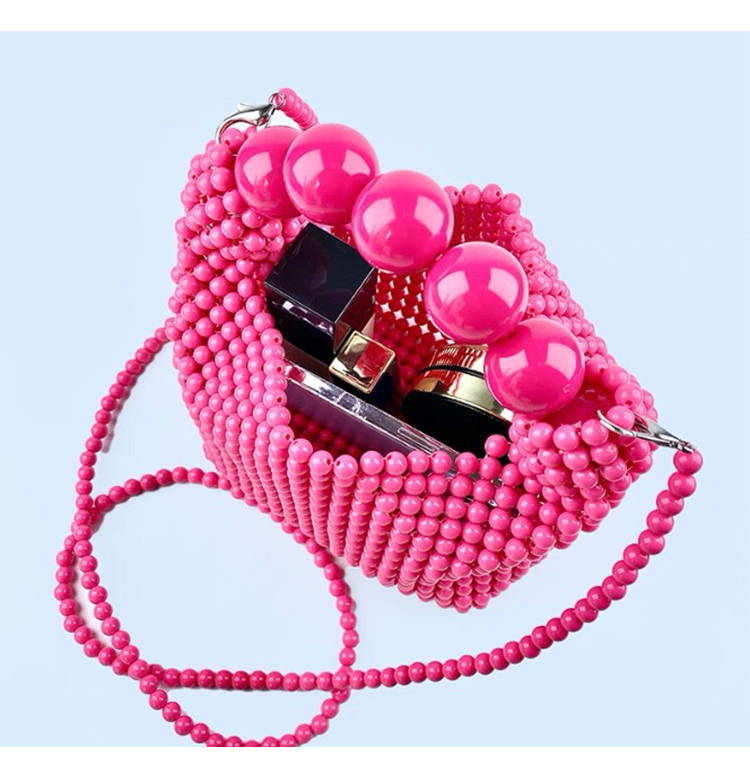 Customizable Woven Beaded Handbag – Pillow Shape – 15×7×12cm – Multiple Colors Available