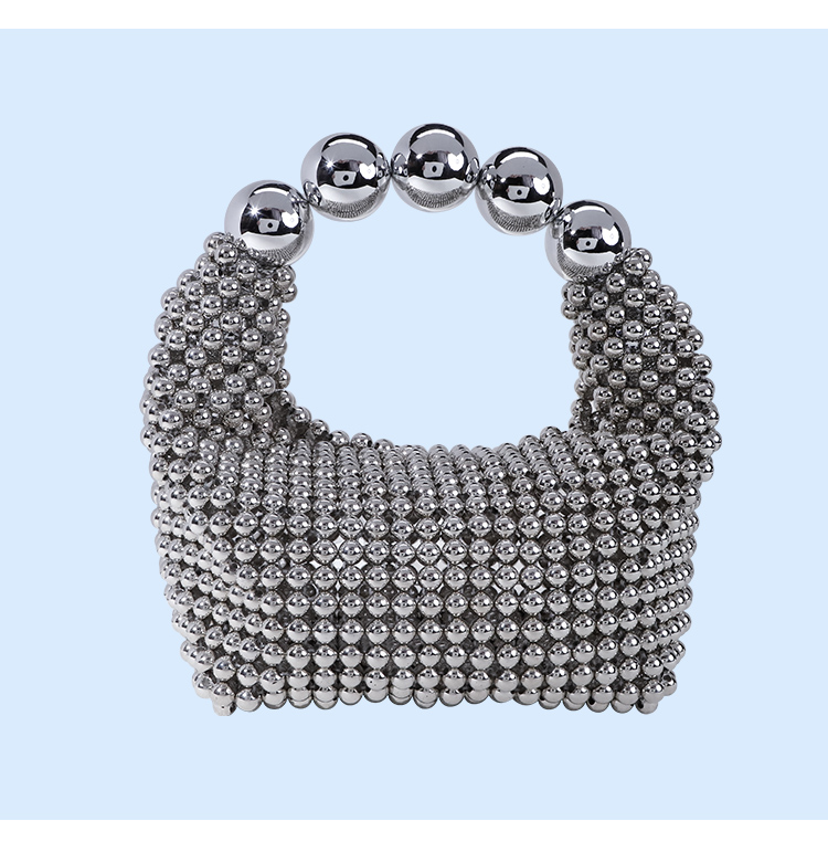 Customizable Woven Beaded Handbag – Pillow Shape – 15×7×12cm – Multiple Colors Available
