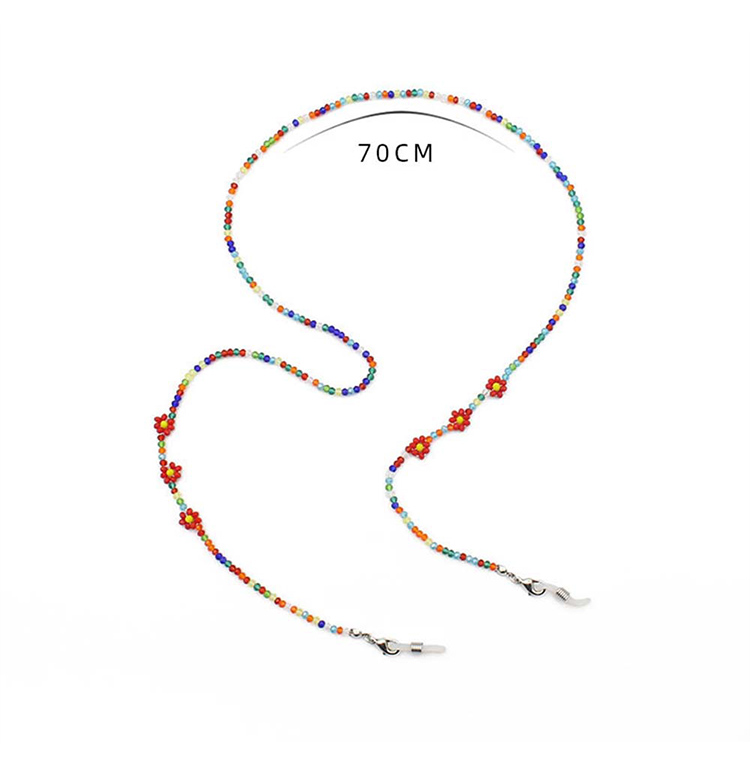 Handcrafted Beaded Eyeglass Chain with Floral Accents – 70cm – Mixed Color Styles Available