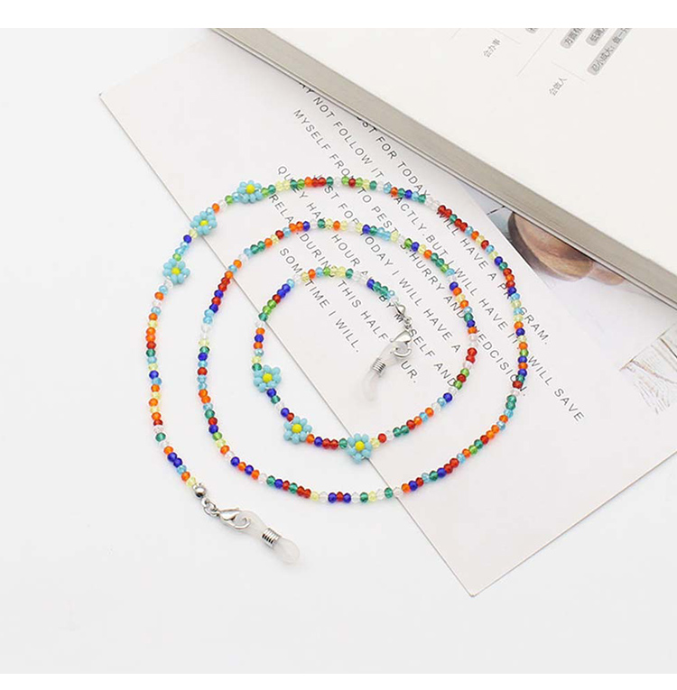 Handcrafted Beaded Eyeglass Chain with Floral Accents – 70cm – Mixed Color Styles Available