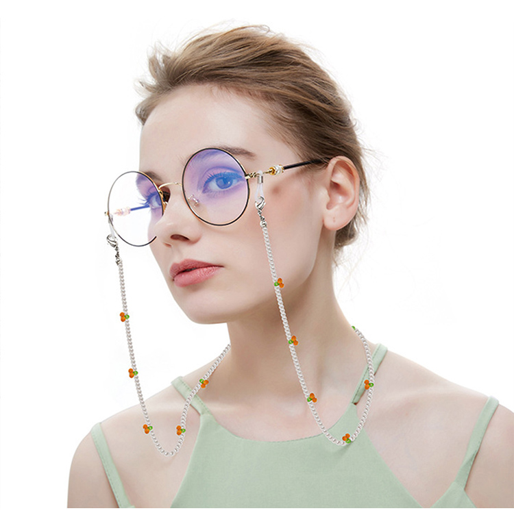 Cherry Beaded Eyeglass Chain – Handcrafted Acrylic – 70cm – Color Variants Available