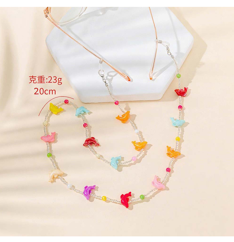 Colorful Acrylic   CCB Multifunctional Chain – 72cm – Dolphin / Bow / Bead Styles